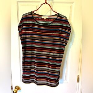 Dana Buchman multicolor stripe top, size L